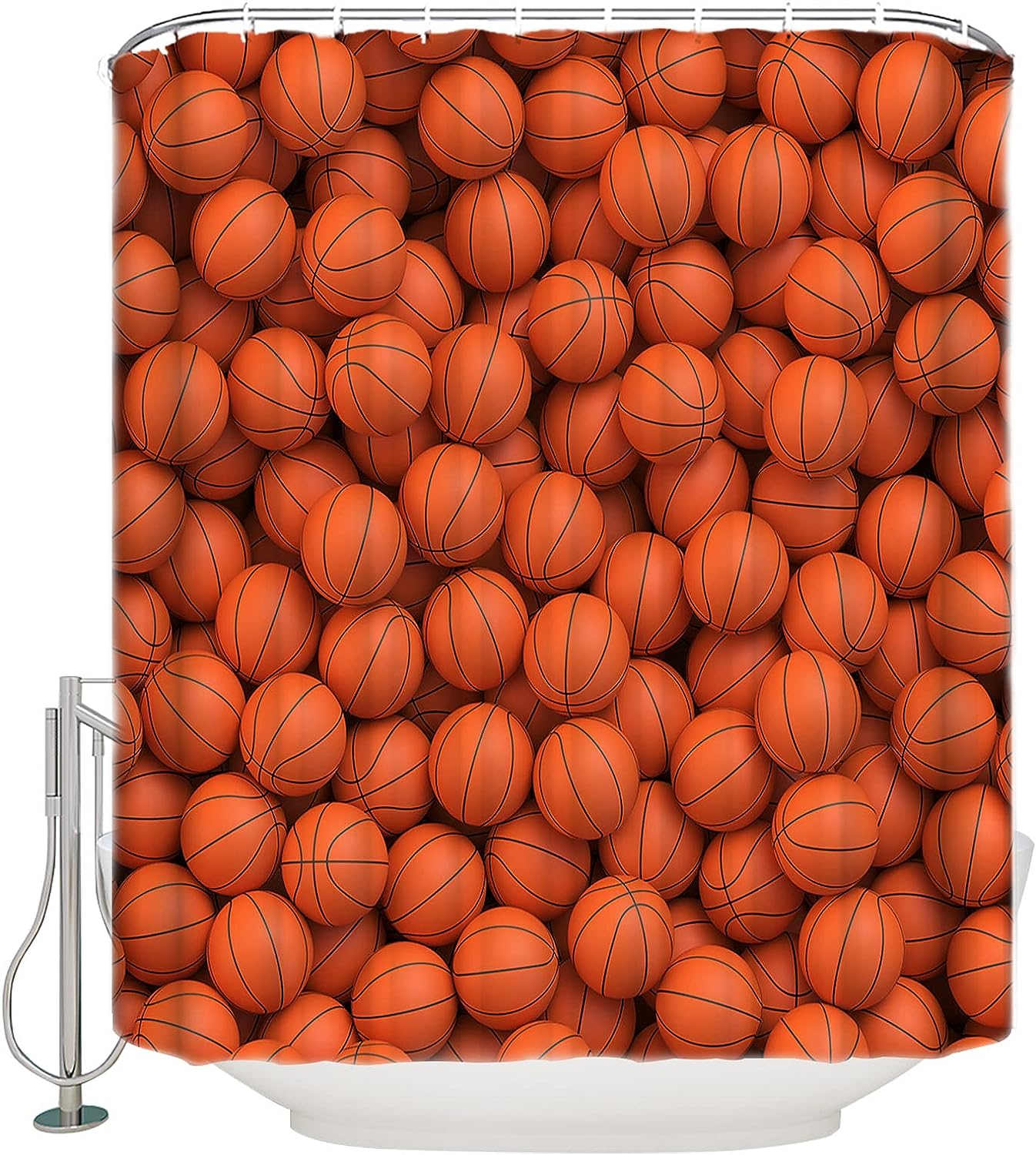 Sports Baseball Stripes Shower Curtain Home Decor Bathroom Curtain