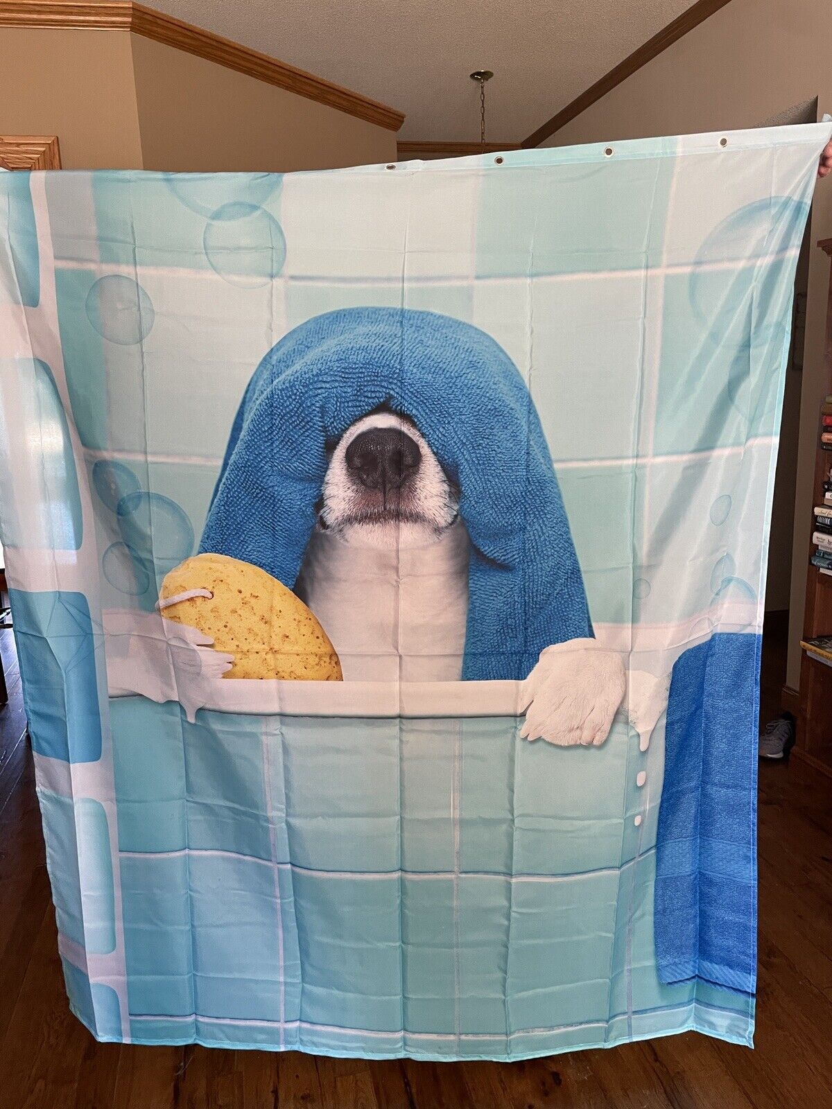 Cute Dog Shower Curtain Animal Print For Bathroom Decor