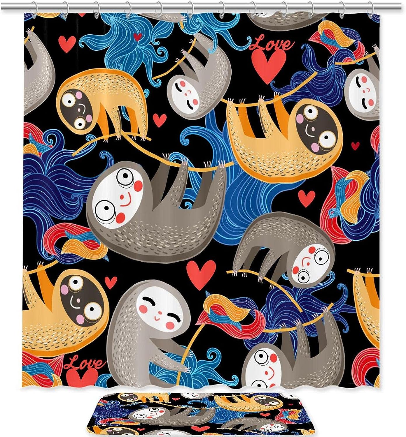 Sloth Animal Waterproof Shower Curtain For Bathroom Decor