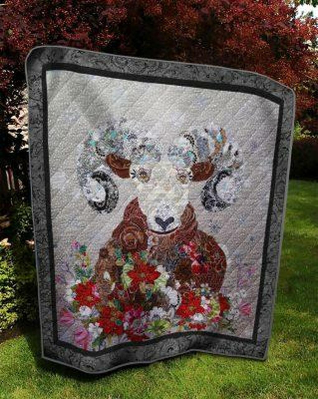 Sheep And Flowheep Quilt Blanket Quilt