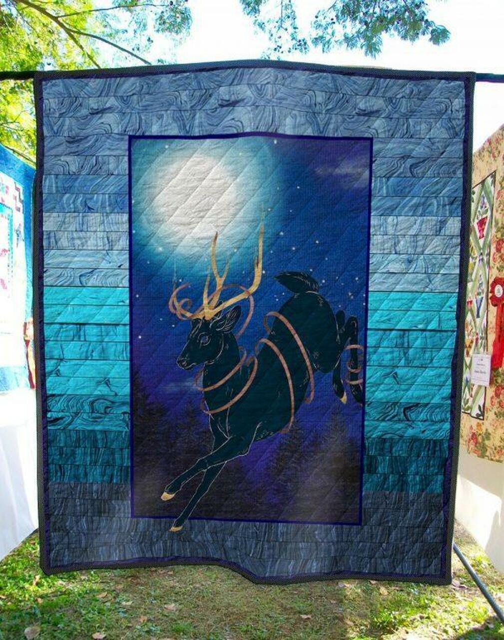 Moon Deer Quilt Blanket Quilt