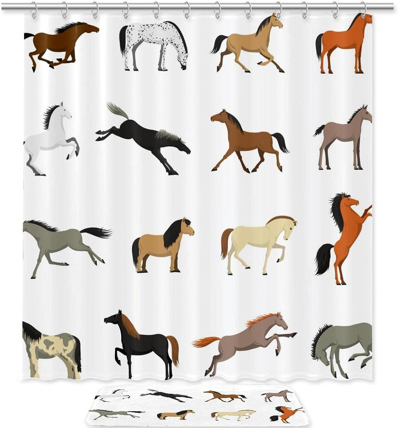 Multi Size Animal Print Shower Curtain For Bathtub Bathroom Decor