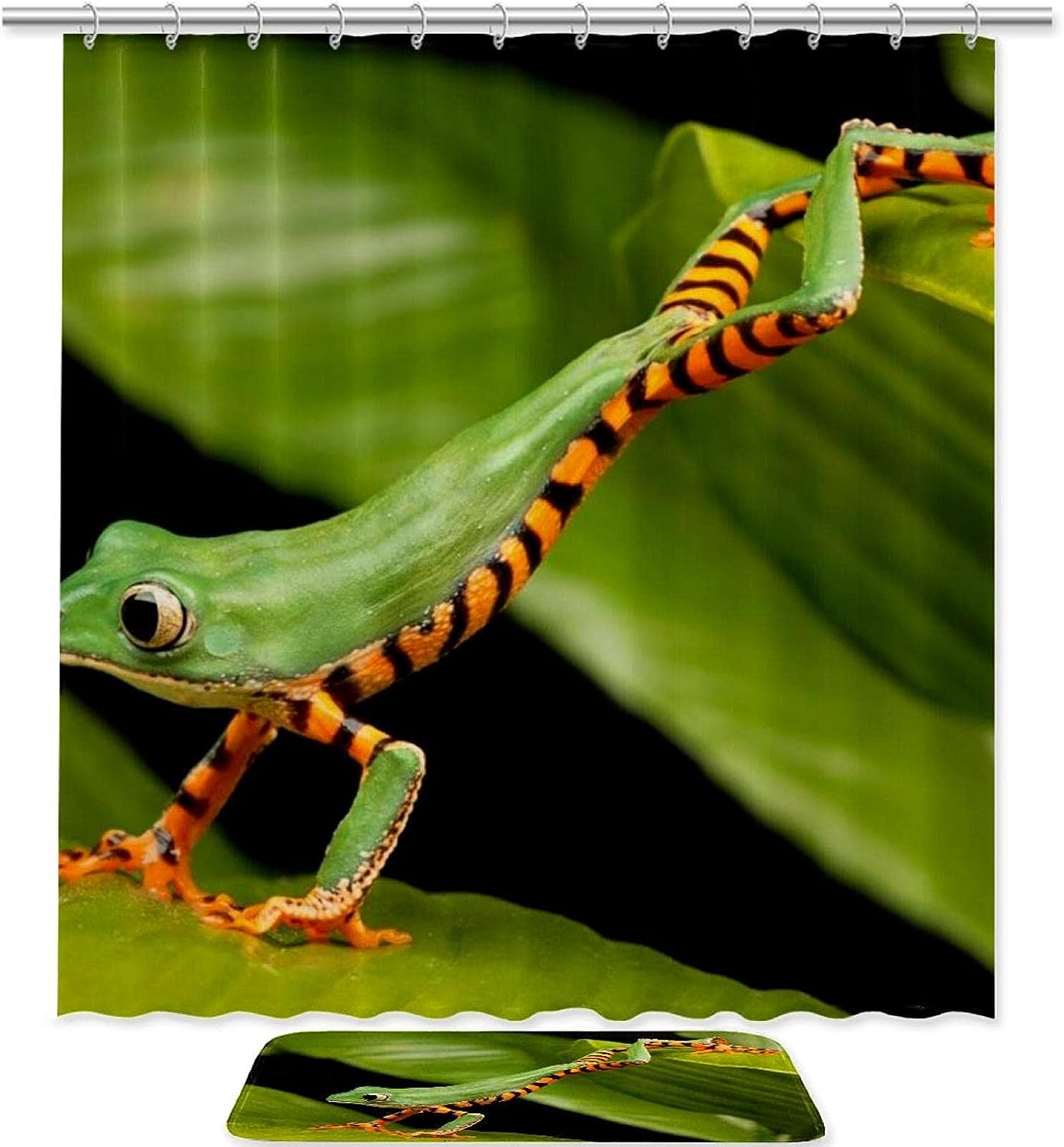 Forest Frog Nature Animal Print Waterproof Shower Curtain For Bathroom
