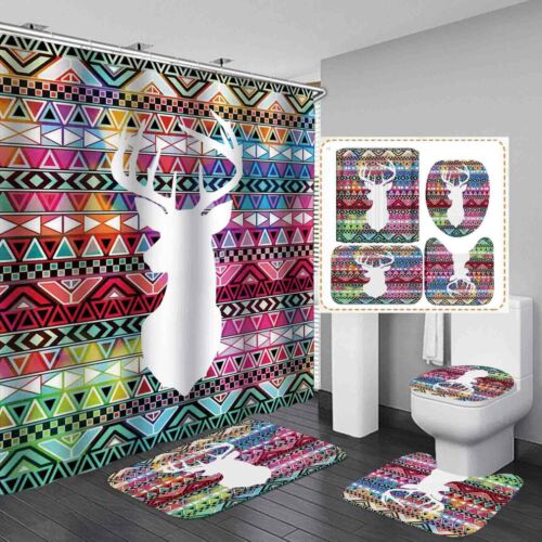 Elk Wilderness Animal Print Waterproof Shower Curtain For Bathroom