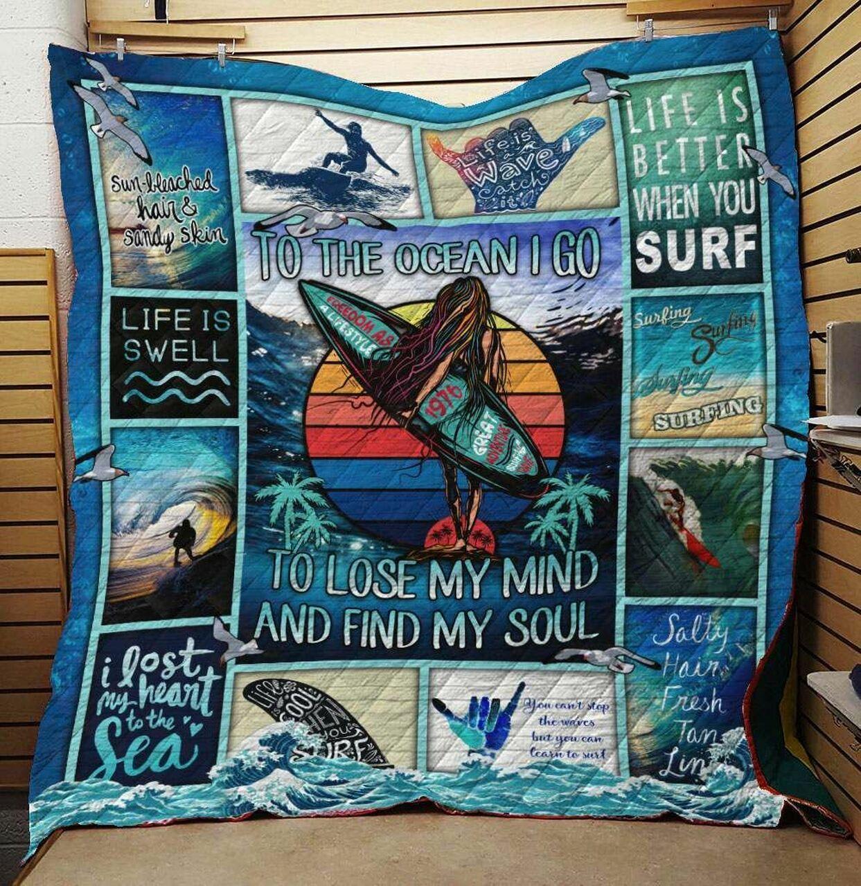 Surfing Ng070801B Tbg Quilt Blanket