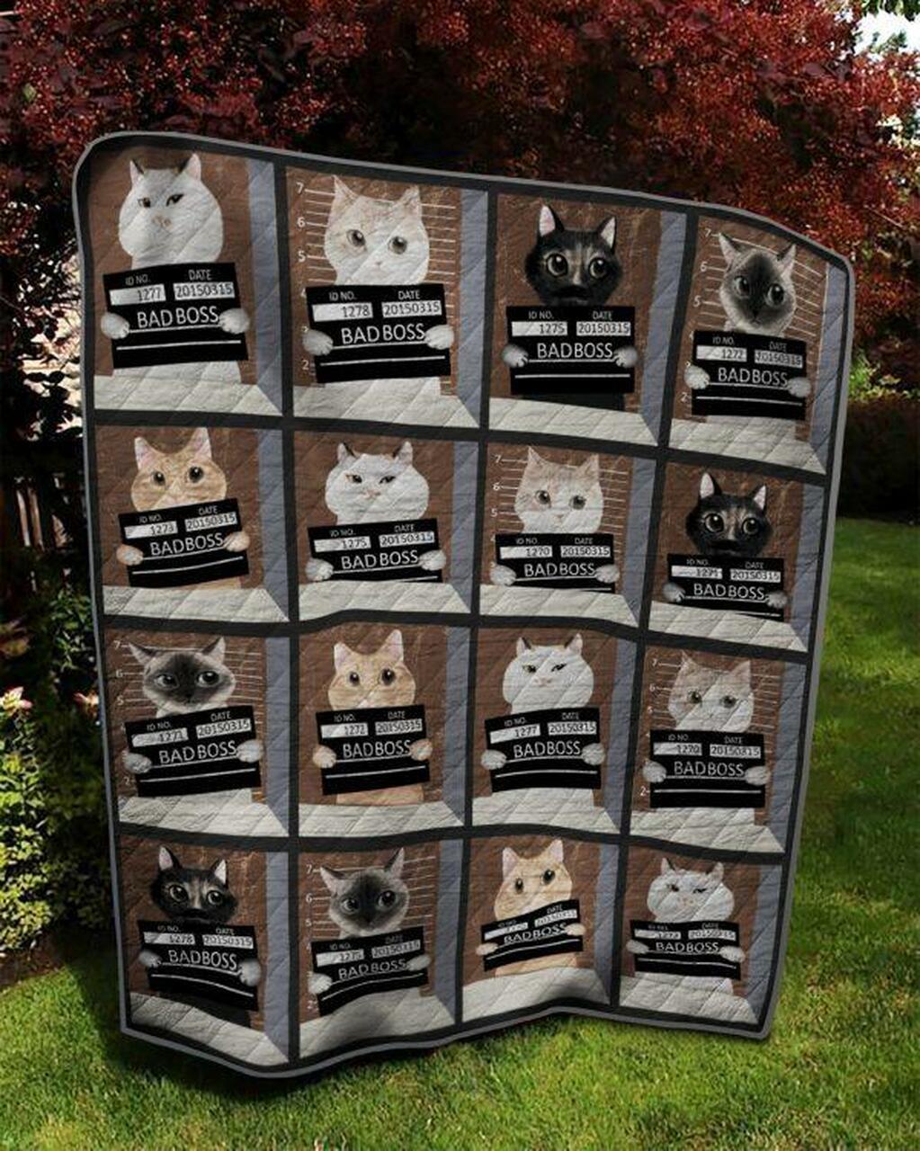 Cat Criminal Quilt Blanket Quilt