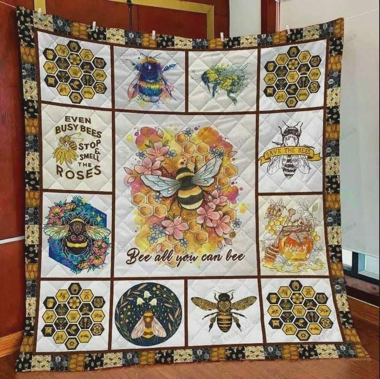 Flower Bee Eveny Stop Amell Thees Quilt Blanket Greattomized Blanket G For Birthday C Thgiving
