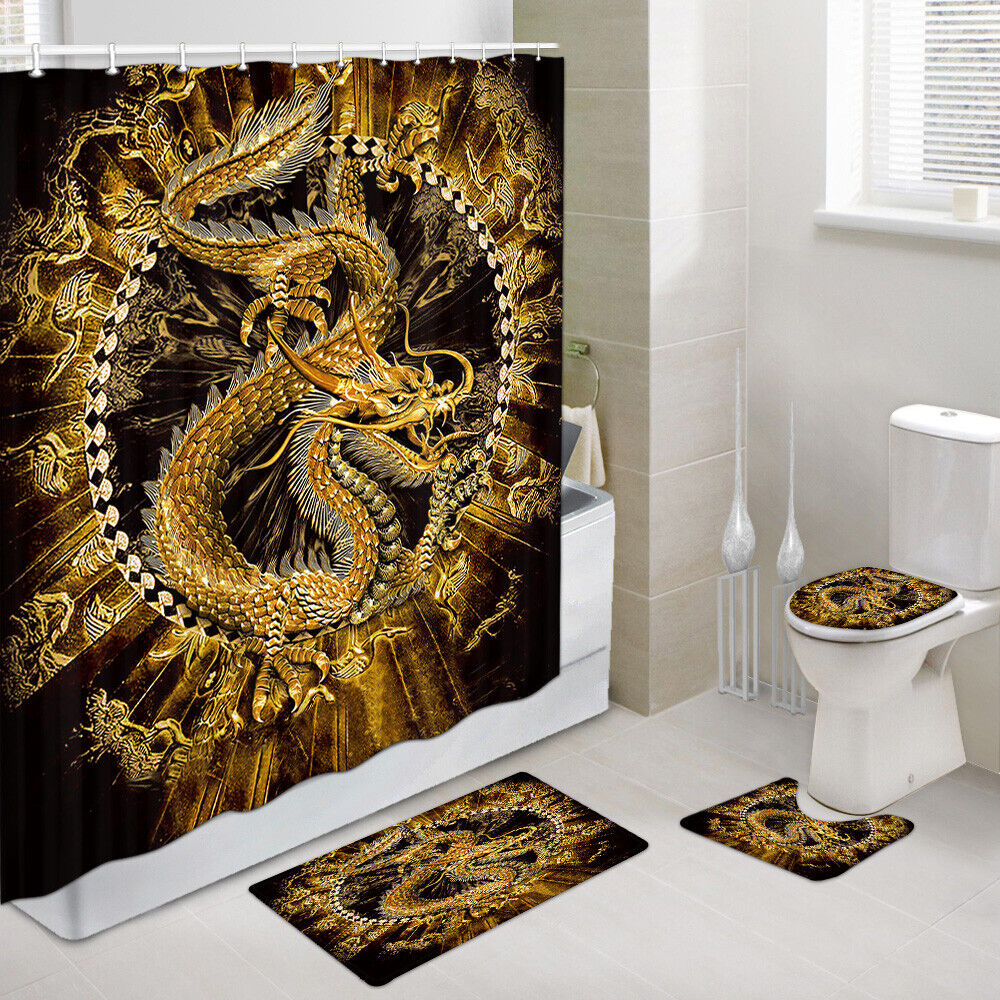 Mythical Dragon Ancient Tapestry Shower Curtain Home Bathroom Decor