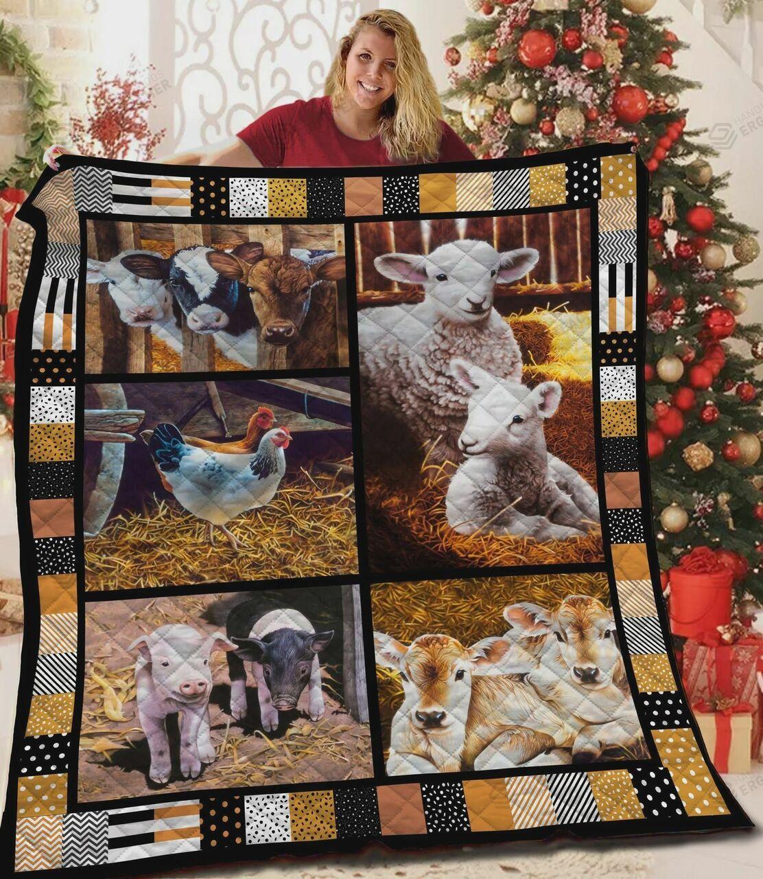 Cute Ani Farm Quilt Blanket Greattomized Blanket G For Birthday C Thgiving