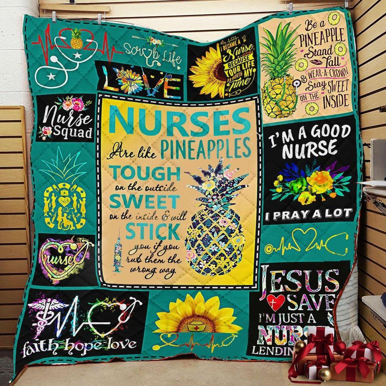 e Are Like Pineap Tough On The iweet On Theide Quilt Blanket Greattomized Blanket G For Birthday C Thgiving