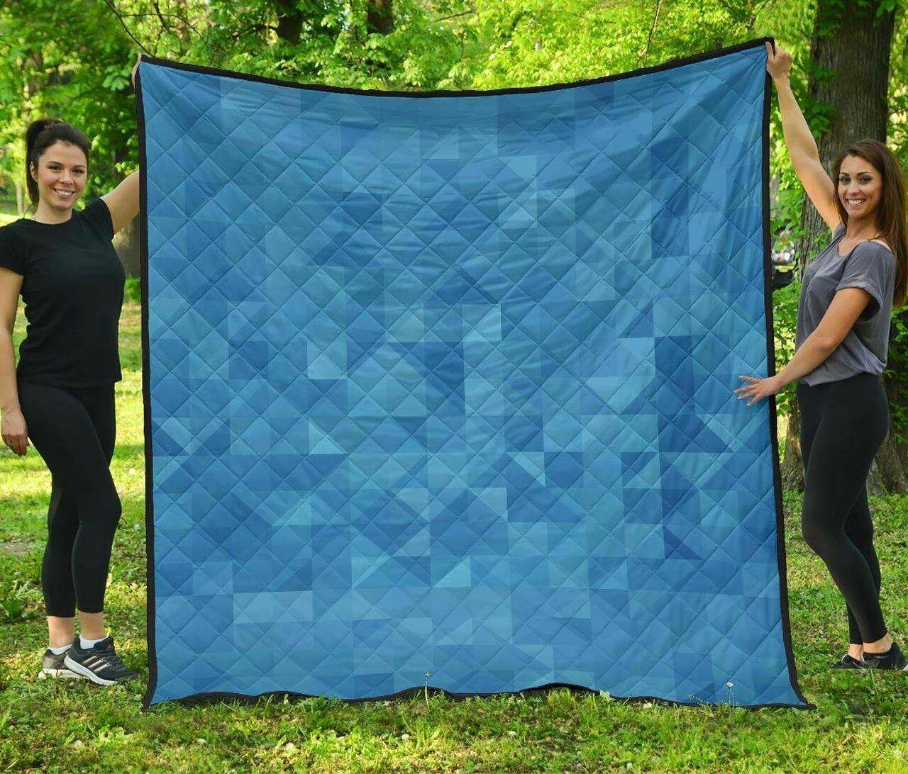 Triangle Blue Cl12100684Mdq Quilt Blanket