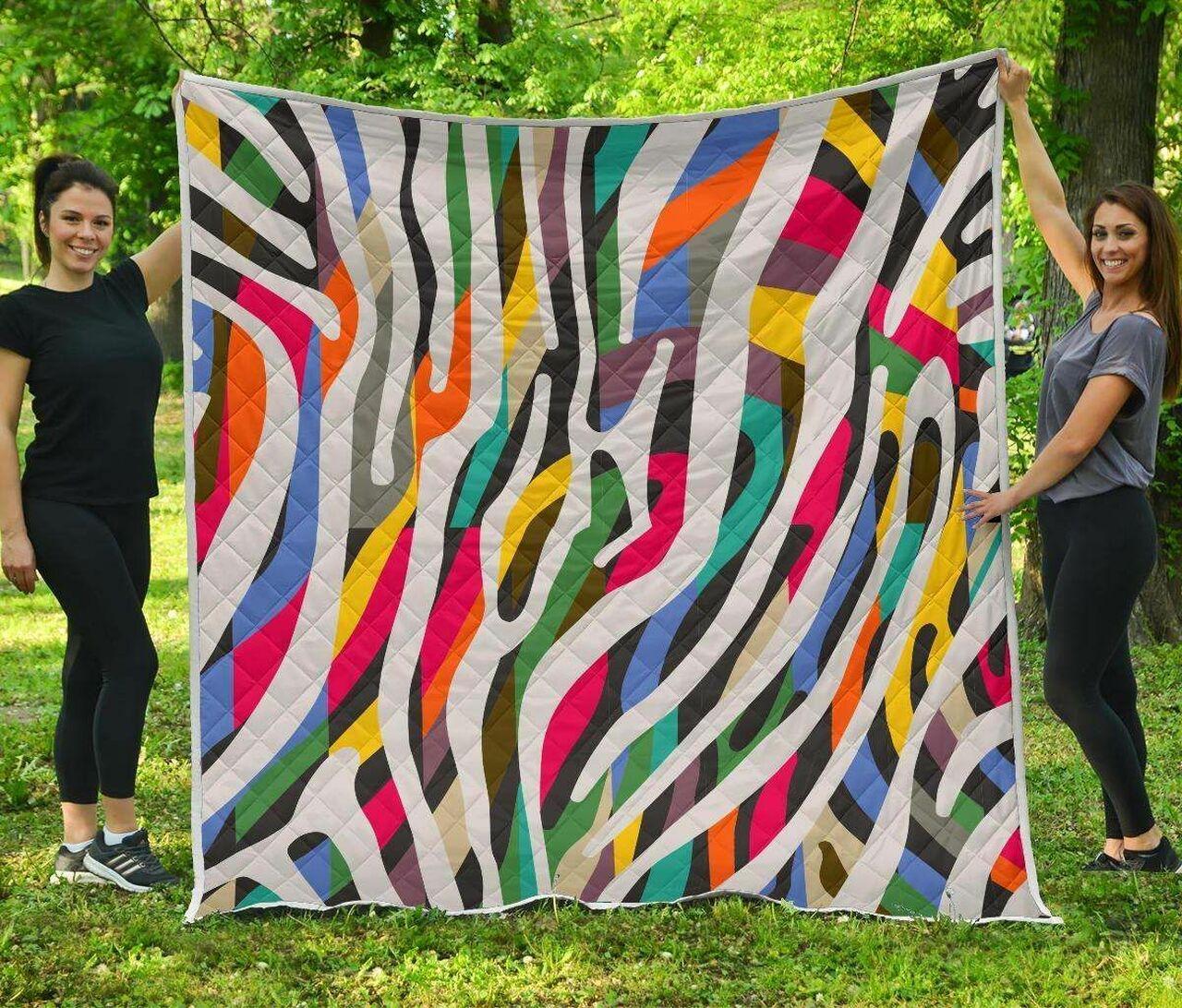 Colorful Zebra Cl17100211Mdq Quilt Blanket