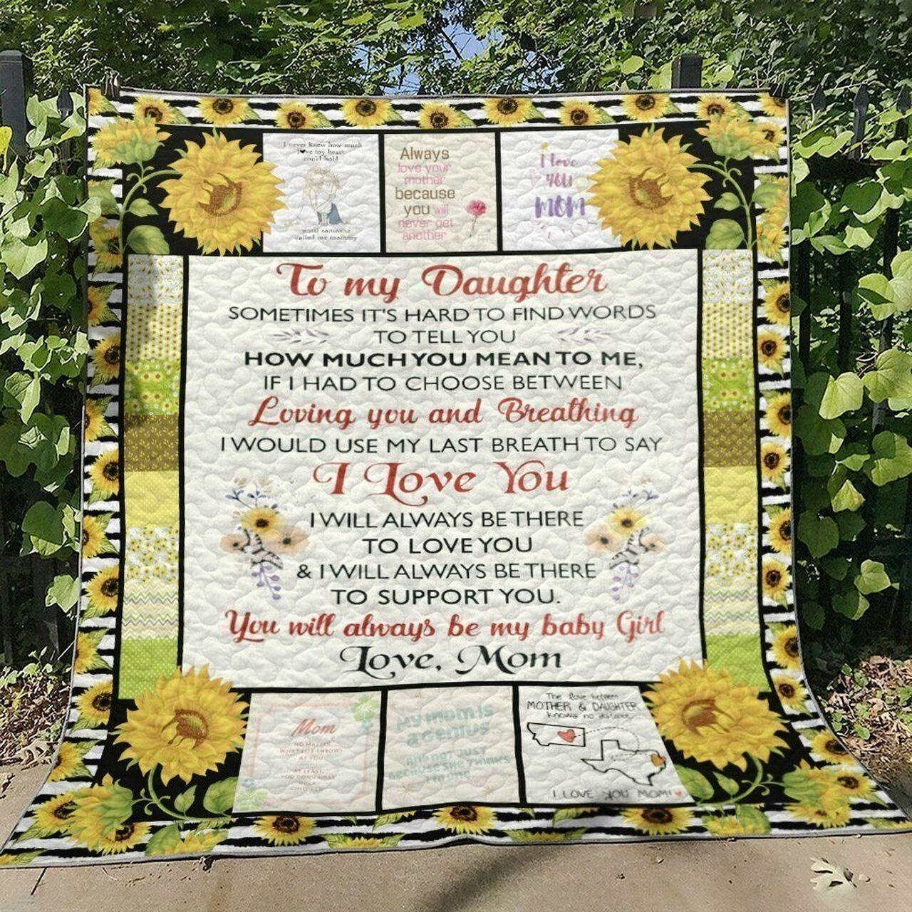 To My Daughter Loving You Hn170741 Quilt Blanket