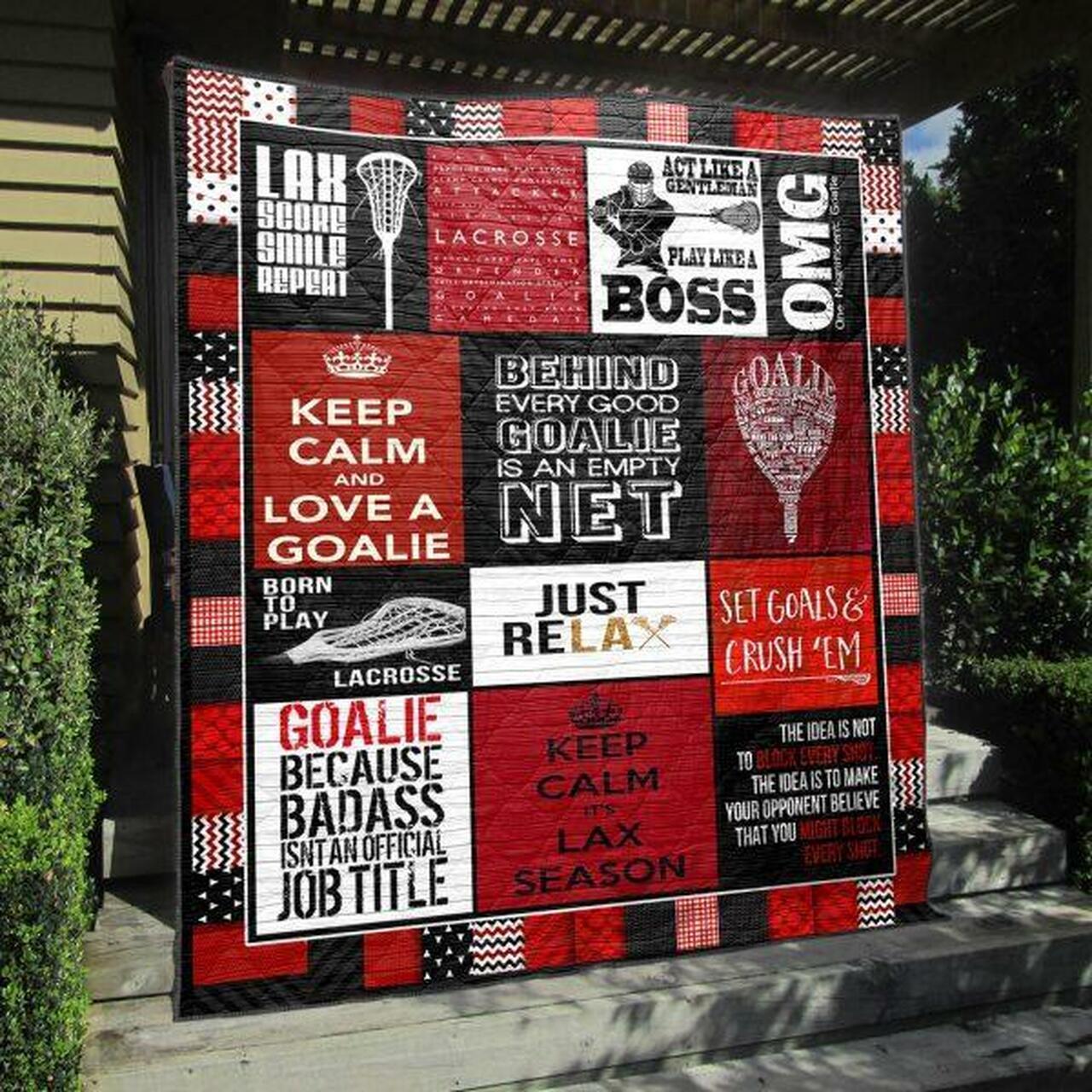 Behind Very Good Goalie Lase Red Quilt Blanket Vh09 Quilt