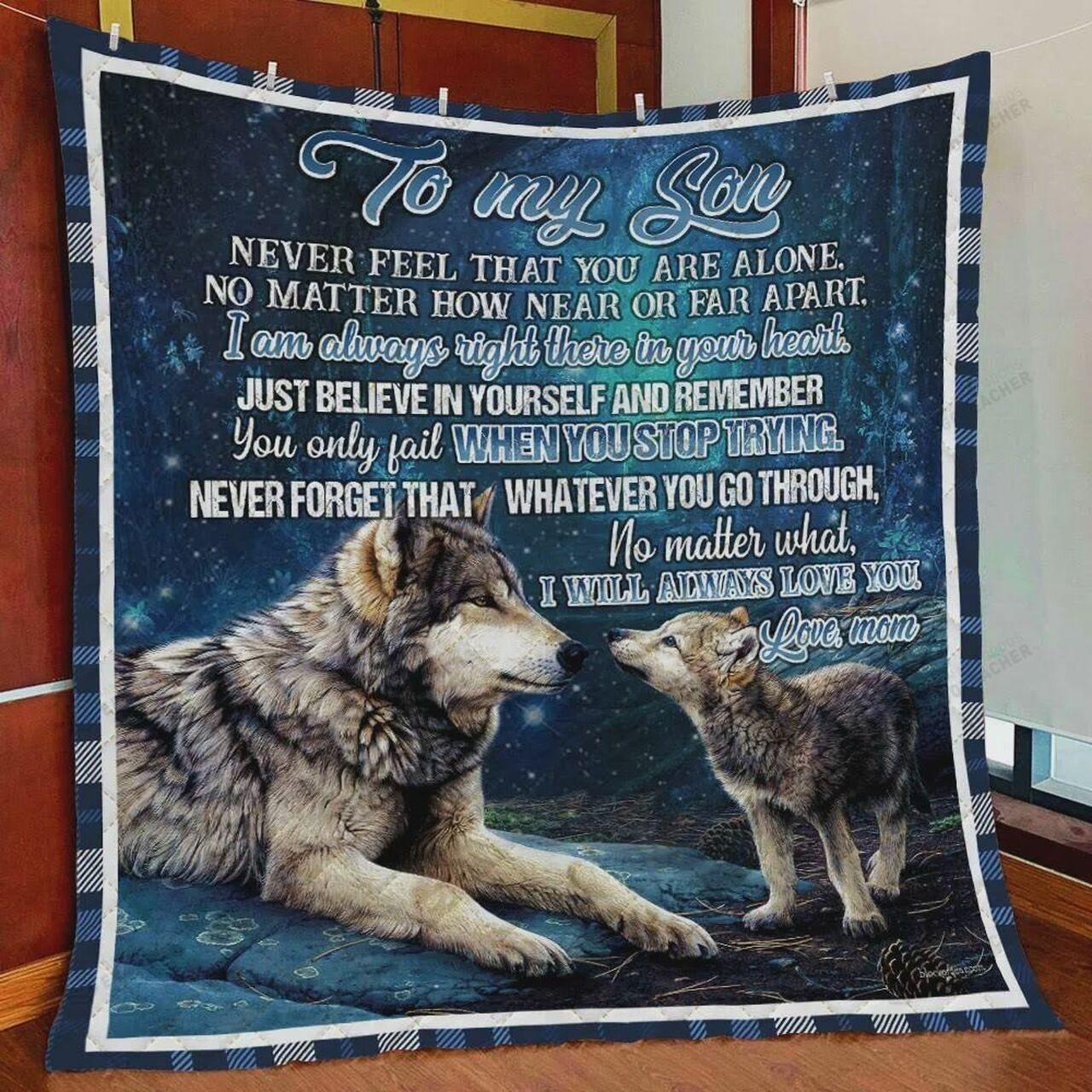 onalized Wolf Family To on Quilt Blanket From Mom I Will Al Love You Greattomized Blanket G For Birthday C Thgiving