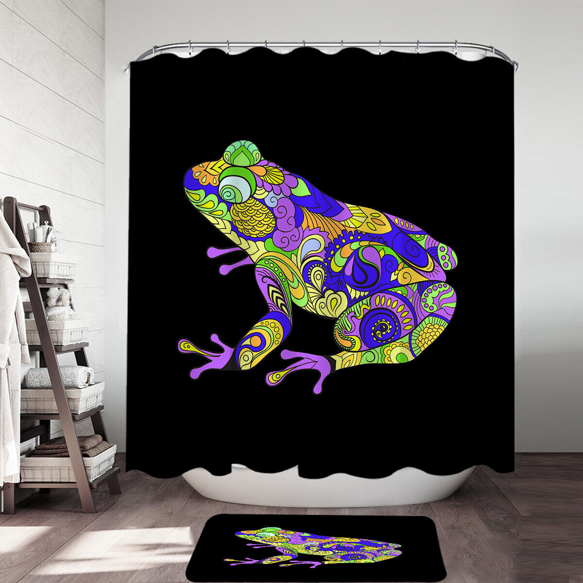 Embrace Nature With Artistic Print Frog Shower Curtain