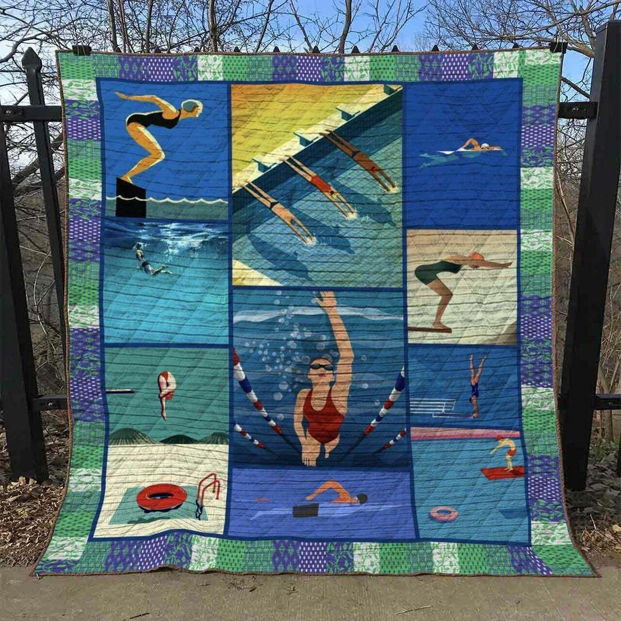 Swimming Ml210534 Quilt Blanket
