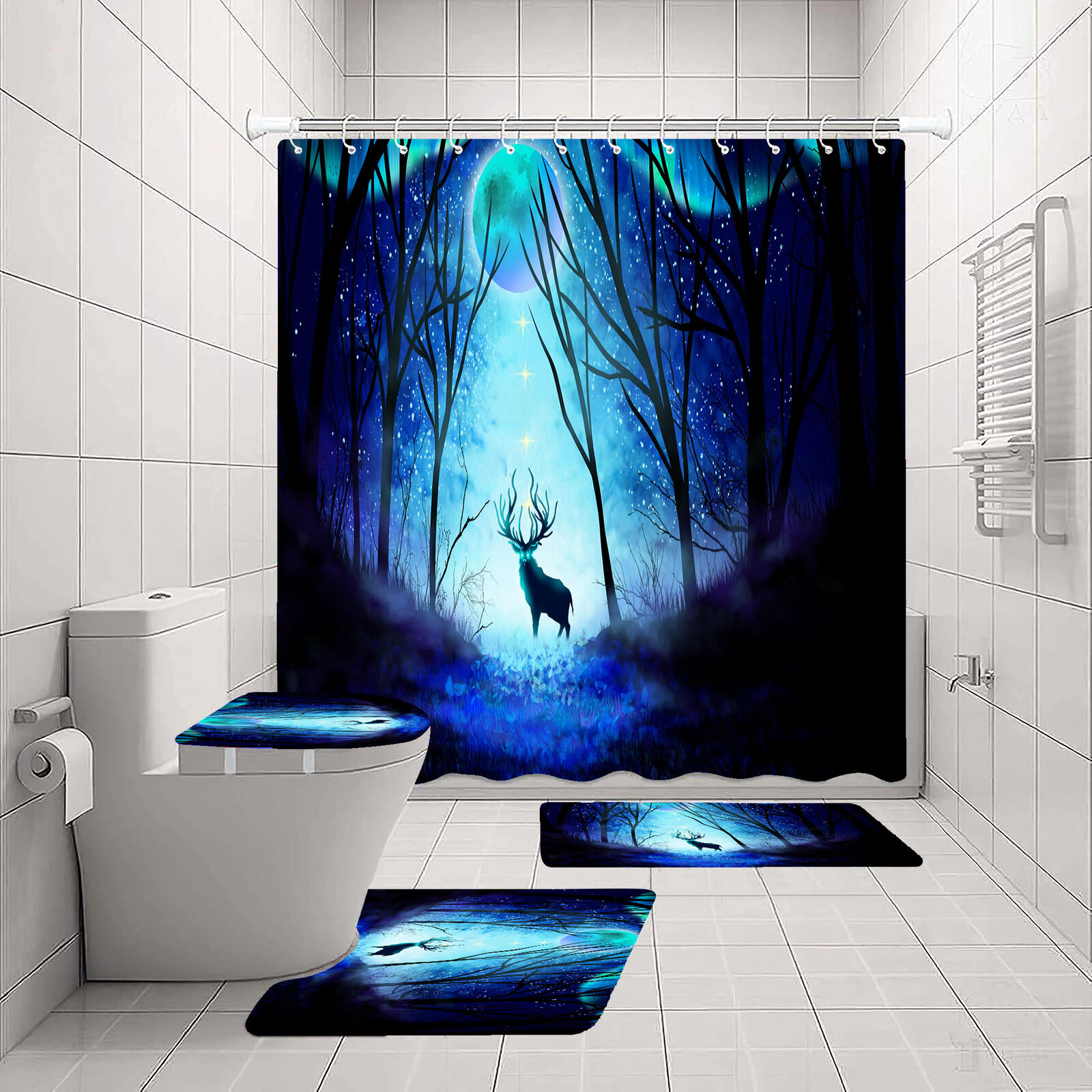 Forest Elk Deer Shower Curtain