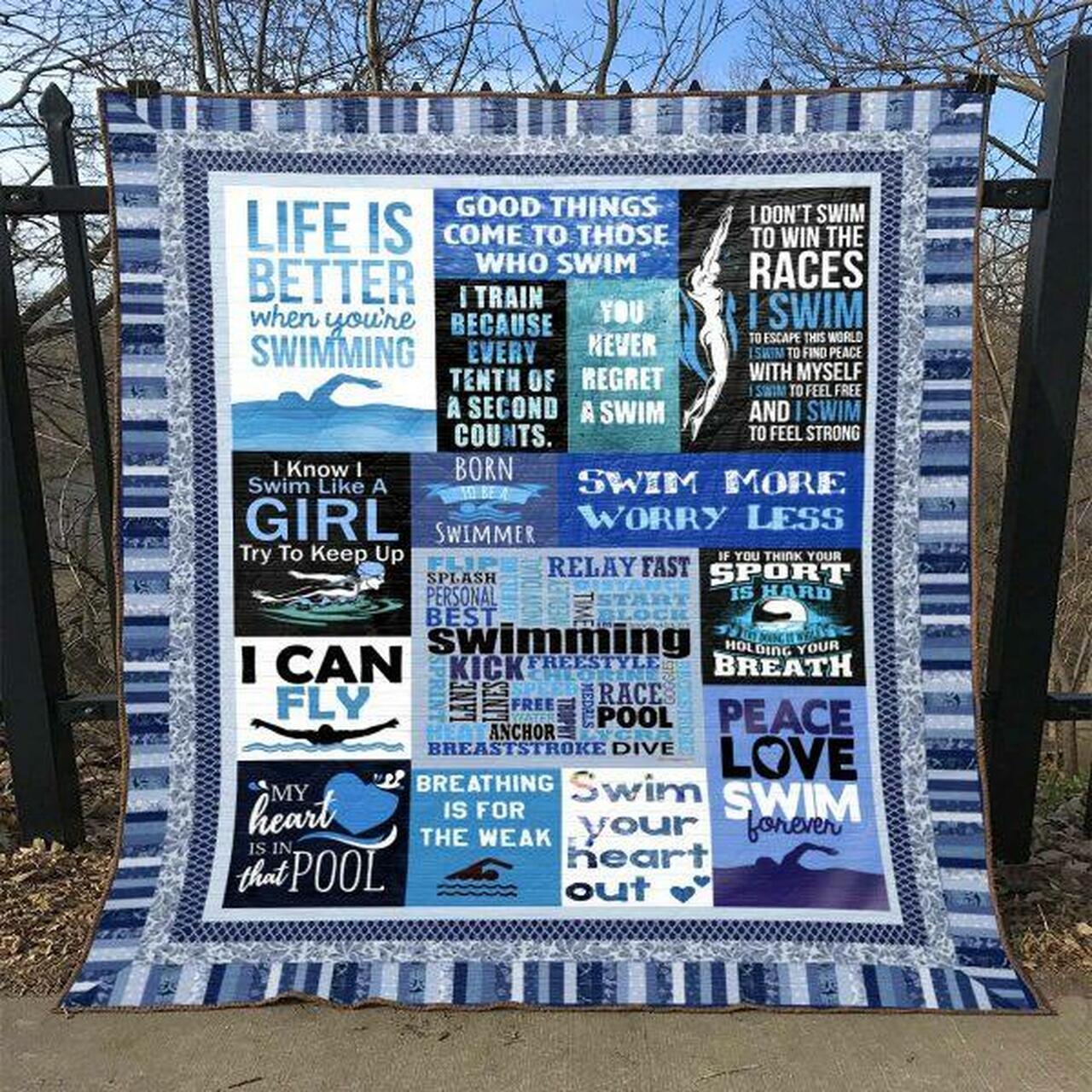My Hear In That Pool Quilt Blanket No96 Quilt