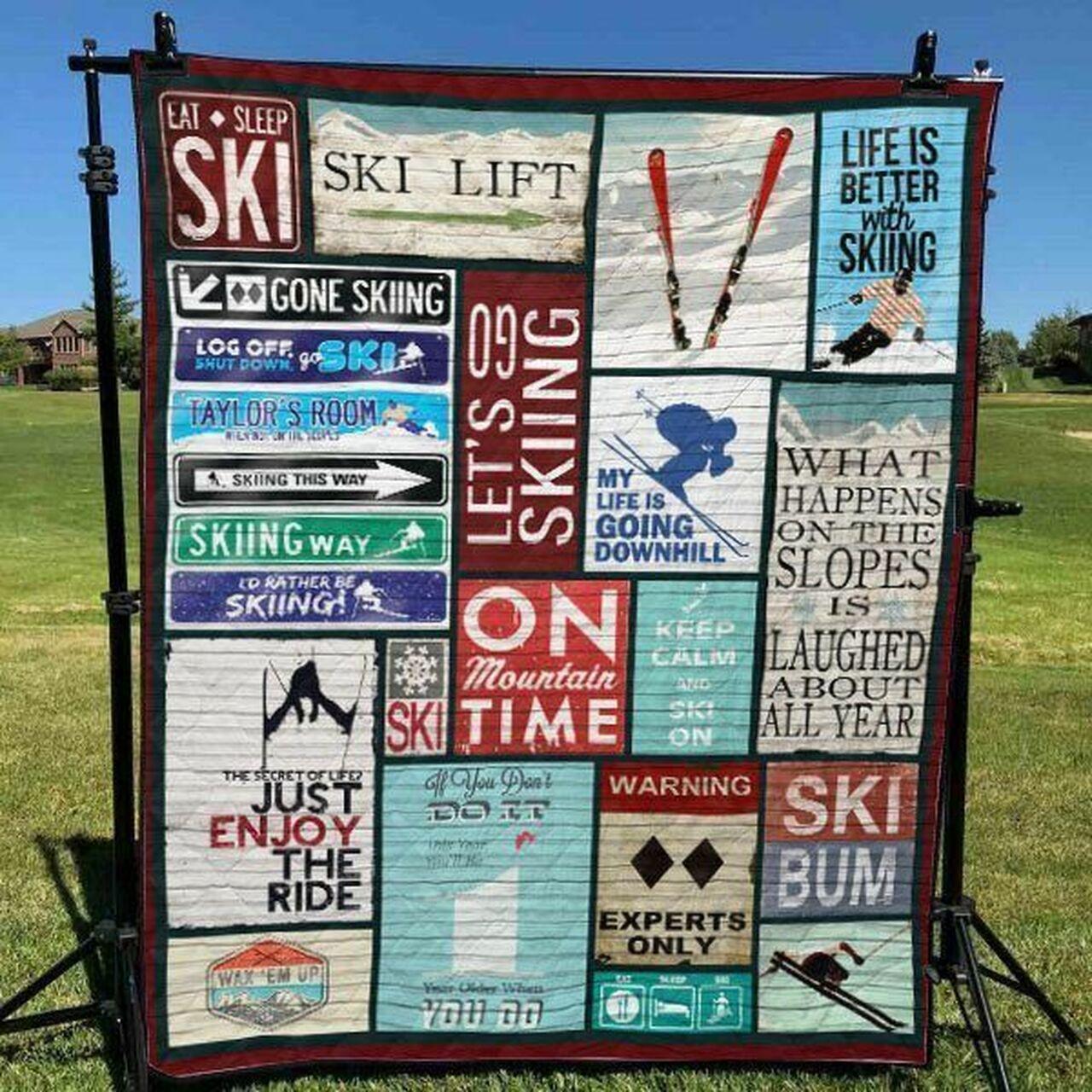 Skiing Tu310705C Tbg Quilt Blanket