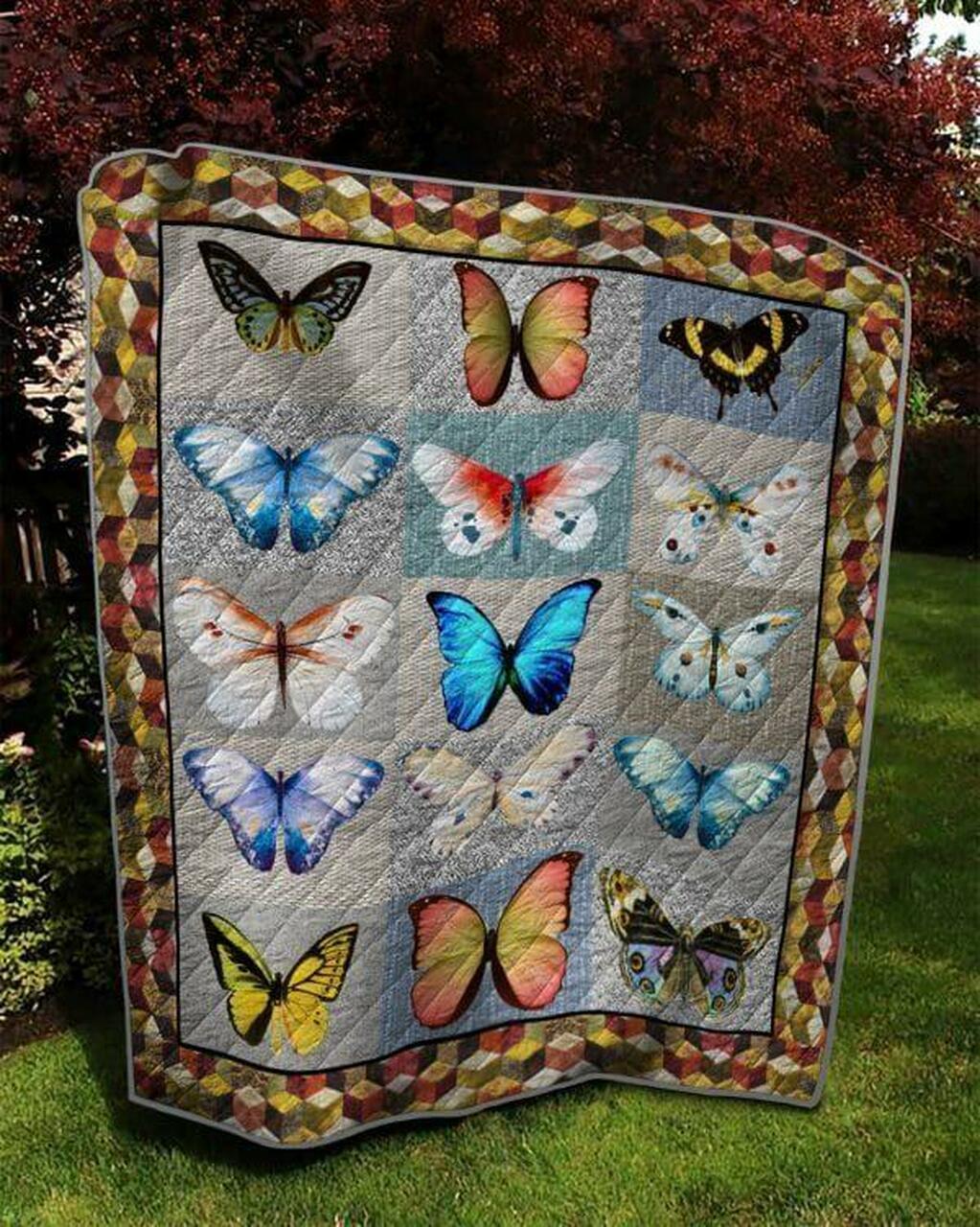 Many Beautiful Butterf Quilt Blanket Quilt