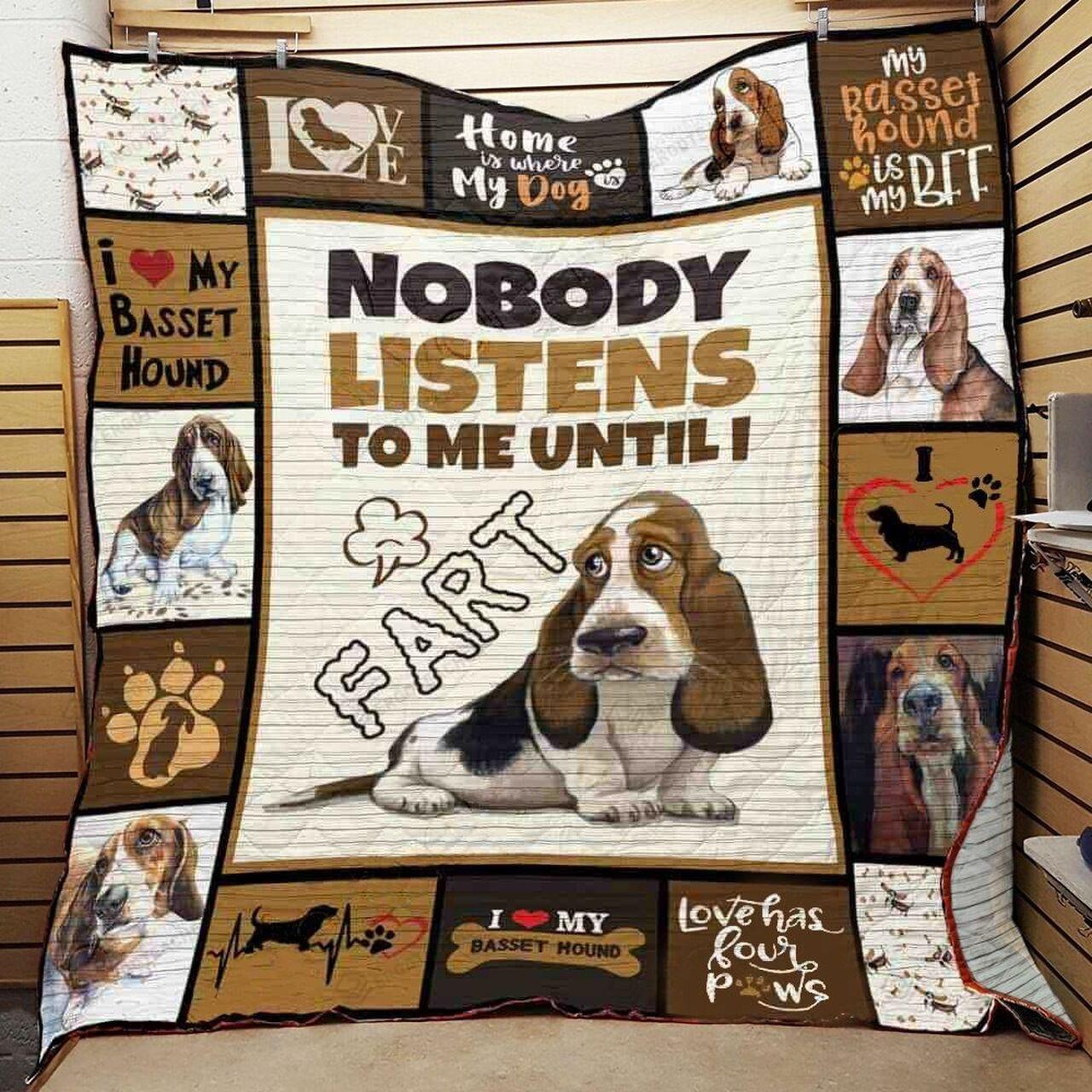 et Hound Nobody To Me Until I Fart Quilt Blanket Greattomized Blanket G For Birthday C Thgiving