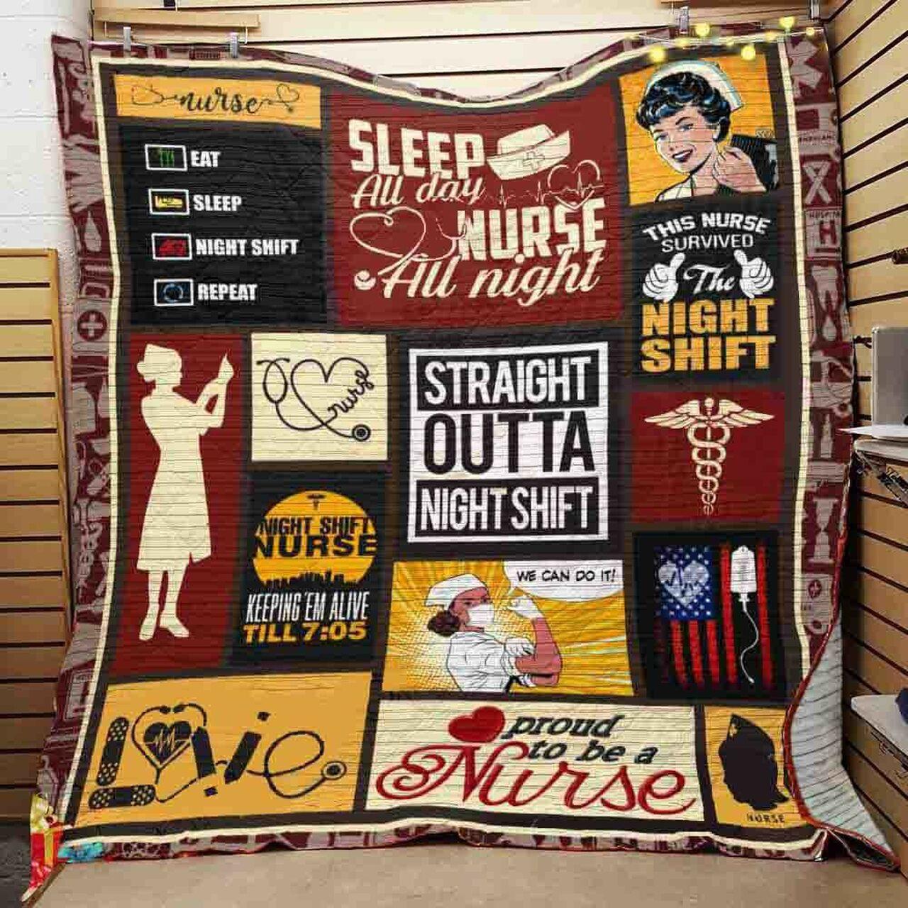 Sleep All Day e All Night Quilt Blanket Greattomized Blanket G For Birthday C Thgiving