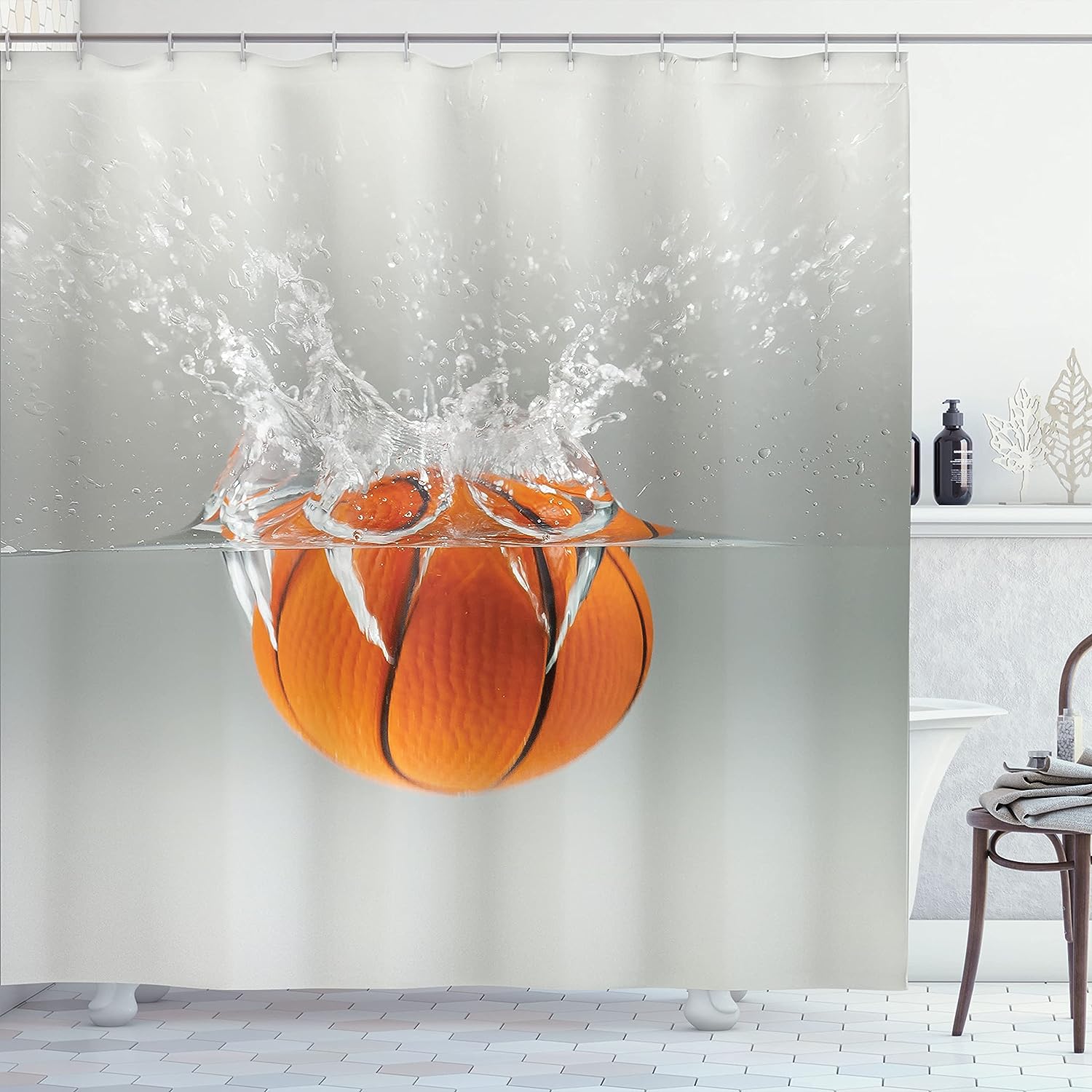 Football Championship Shower Curtain, Young Boy Athlete Sports Bathroom Decor In The Stadium Graphic, Yellow Green Cloth Fabric