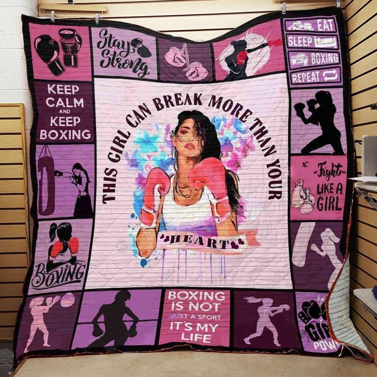 Boxing Girl Can Break More Than Your Heart Quilt Blanket Greattomized Blanket G For Birthday C Thgiving