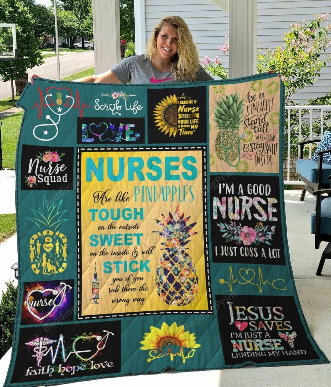 es Are Like Pineap Tough On The iweet On Theide Quilt Blanket Greattomized Blanket G For Birthday C Thgiving