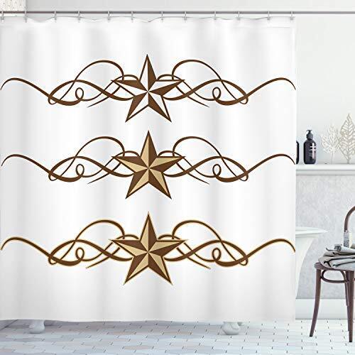 Prehistoric Western Country Shower Curtain With Stars Design Bathroom Decor