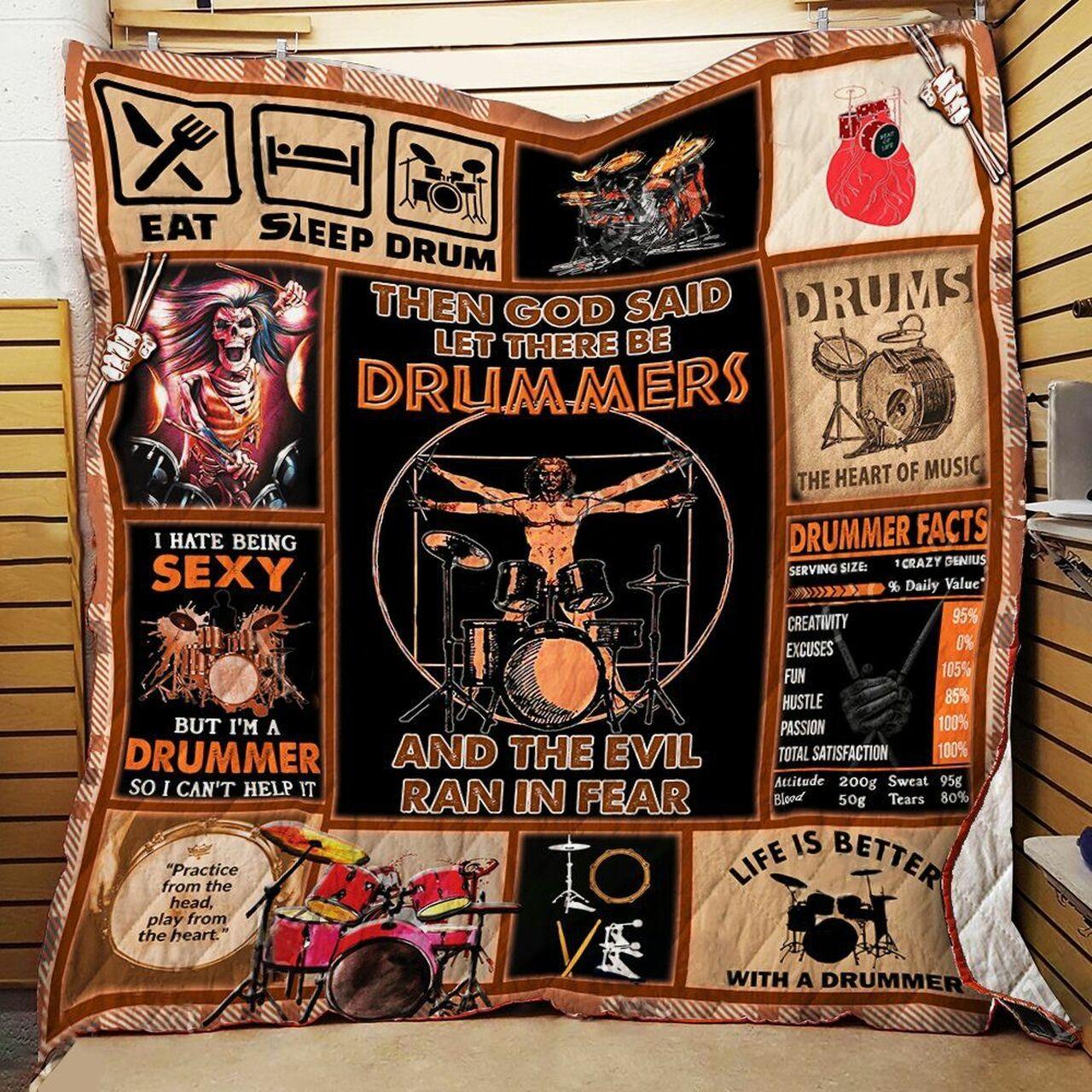 The Gaid Let There Be Drum And The Evil Rain In Fear Quilt Blanket Greattomized Blanket G For Birthday C Thgiving