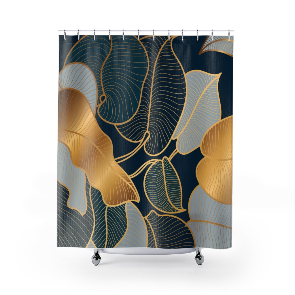 Floral Art Deco Shower Curtain Classic Design For Bathroom Decor