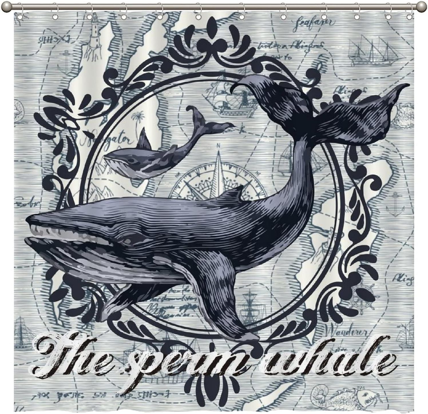 Discover The Wonders Of The Ocean With The Sperm Whale Shower Curtain Featuring Ocean Wildlife Animal By Aroggeld