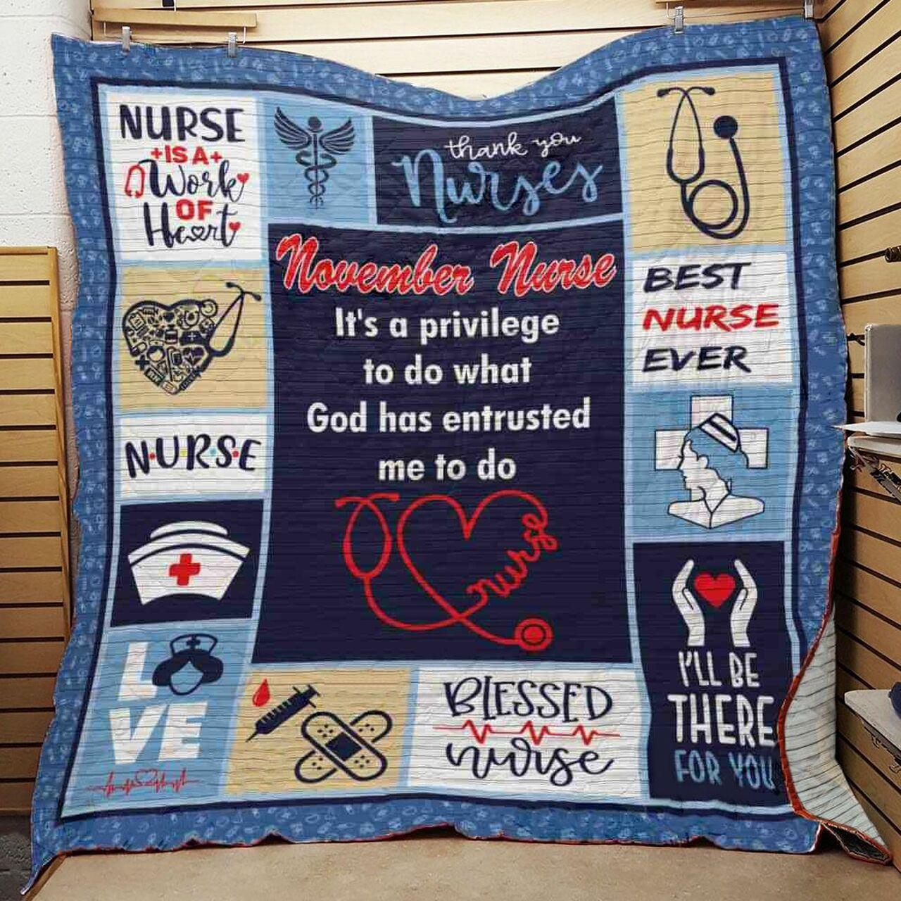 onalized November e A Privilege To Do What God Ented Me To Do Quilt Blanket Greattomized Blanket G For Birthday C Thgiving