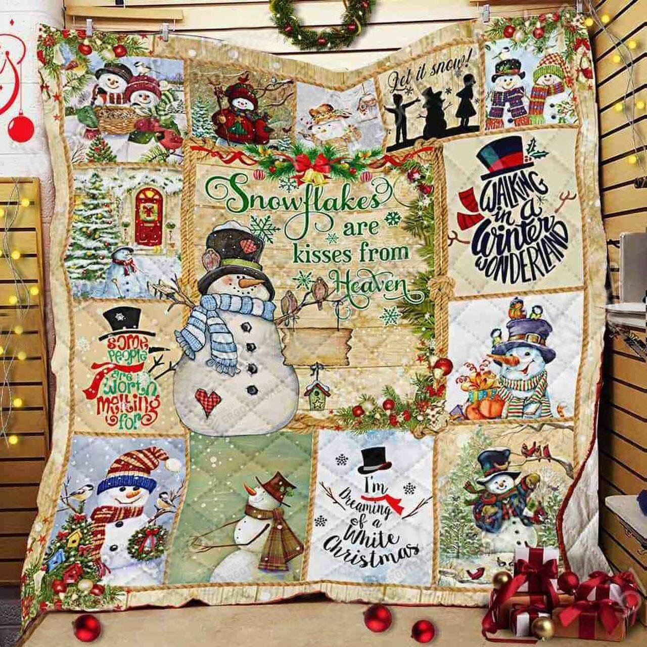 Snowmnowfl Areses From Heaven Quilt Blanket Greattomized Blanket G For Birthday C Thgiving