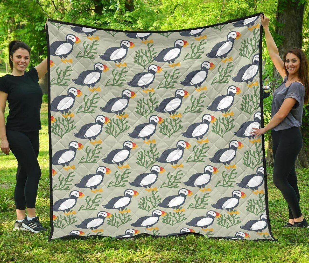Puffin Cute Cl12100567Mdq Quilt Blanket
