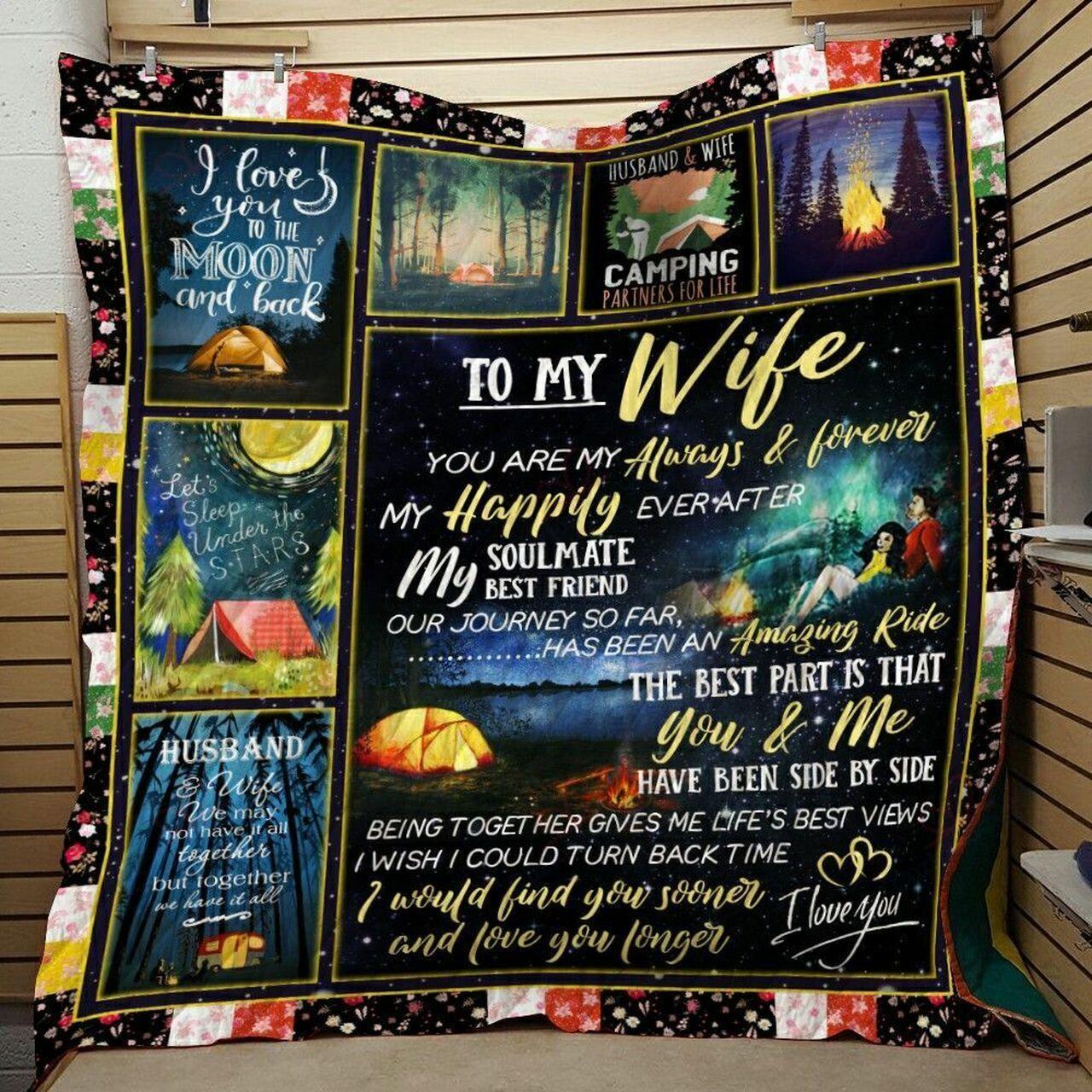 onalized Camping To My Wife Quilt Blanket Fromband You Are My Al And Forever Quilt Blanket Greattomized Blanket G For Birthday C Thgiving
