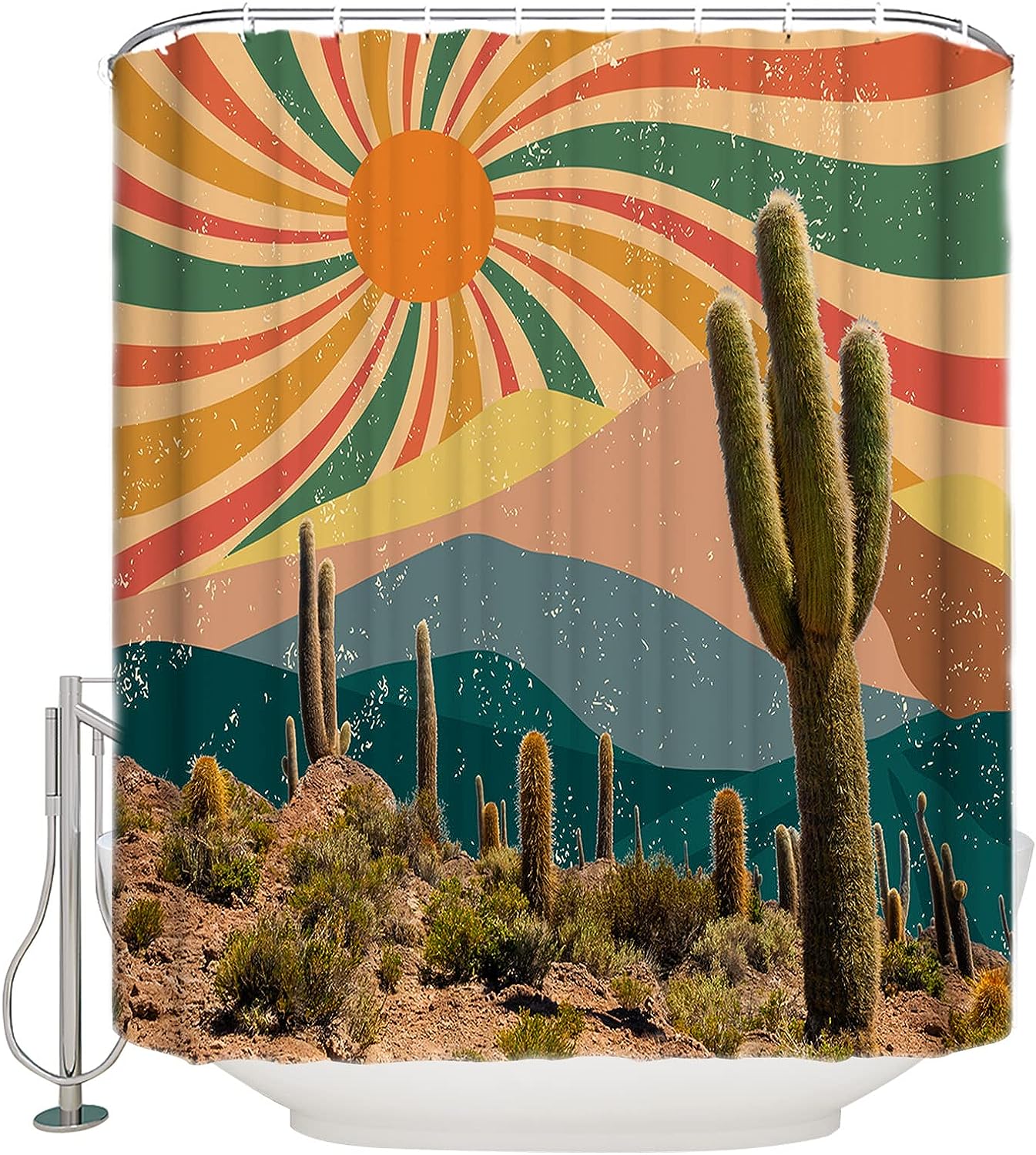 Bring Home The Beauty Of Cactus Collage With Arnecase Bathroom Shower Curtain