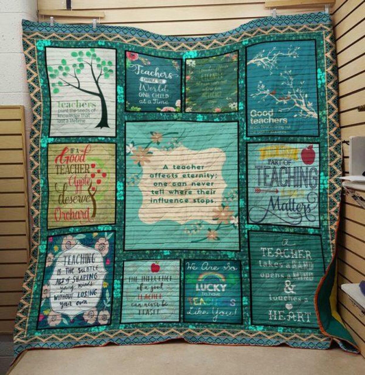 Lucky Teacher Quilt Blanket Quilt