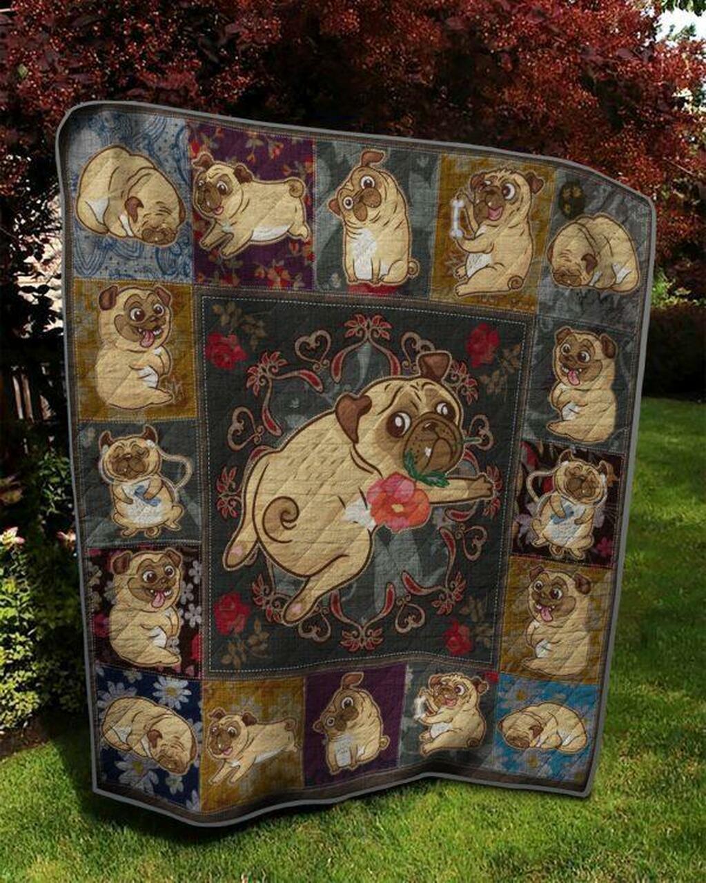 The Chibi Pug Quilt Blanket Quilt