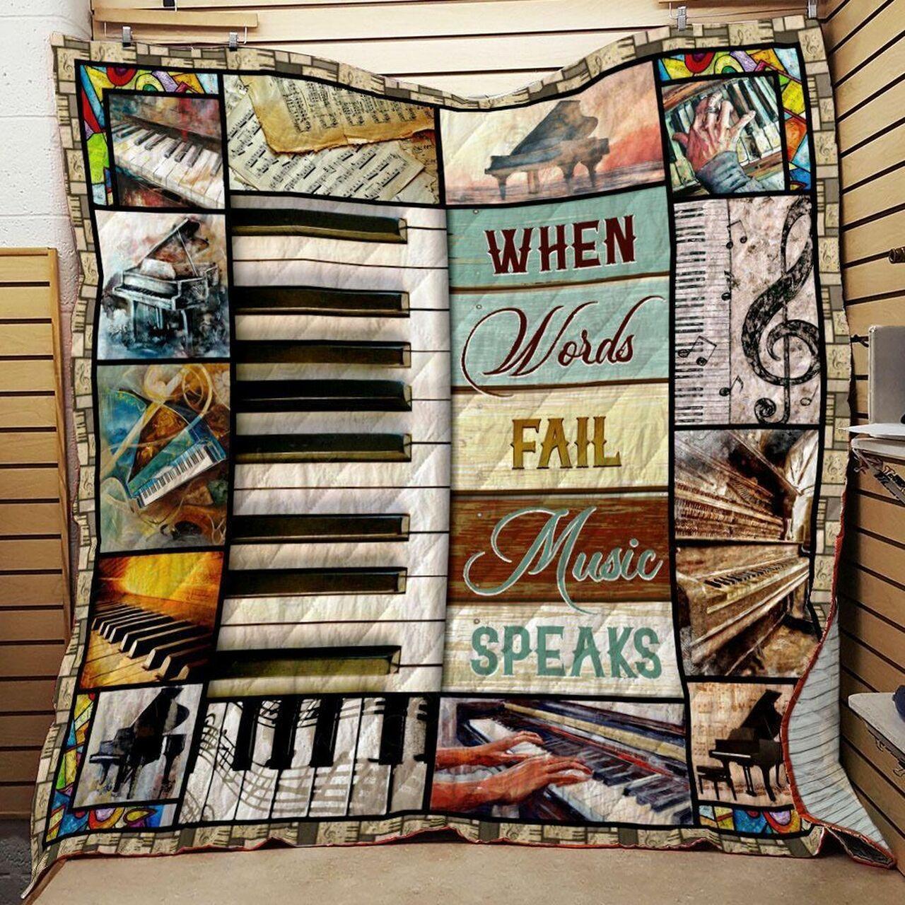 Piano When W Failp Quilt Blanket Greattomized Blanket G For Birthday C Thgiving