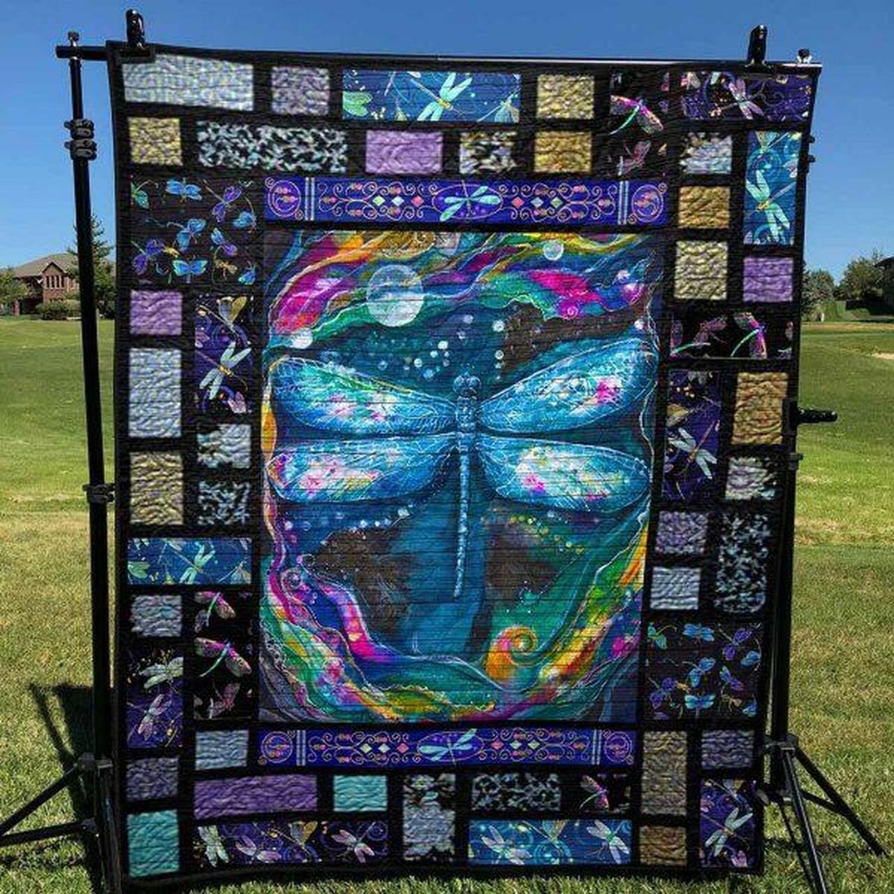 Dragonfly At Night Quilt Blanket Yhn2 Quilt