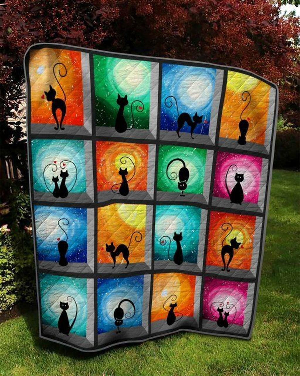 Cat Multi Color Quilt Blanket Quilt
