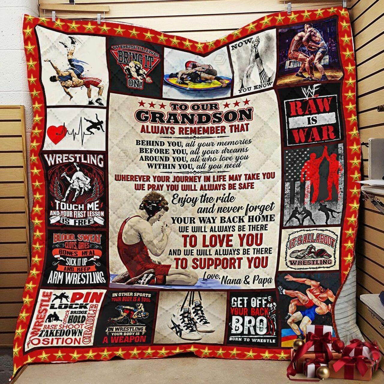 onalized tling To My Gron From Grandma Grandpa Never Forget Your Way Back Home Quilt Blanket Greattomized G For Birthday C Thgiving