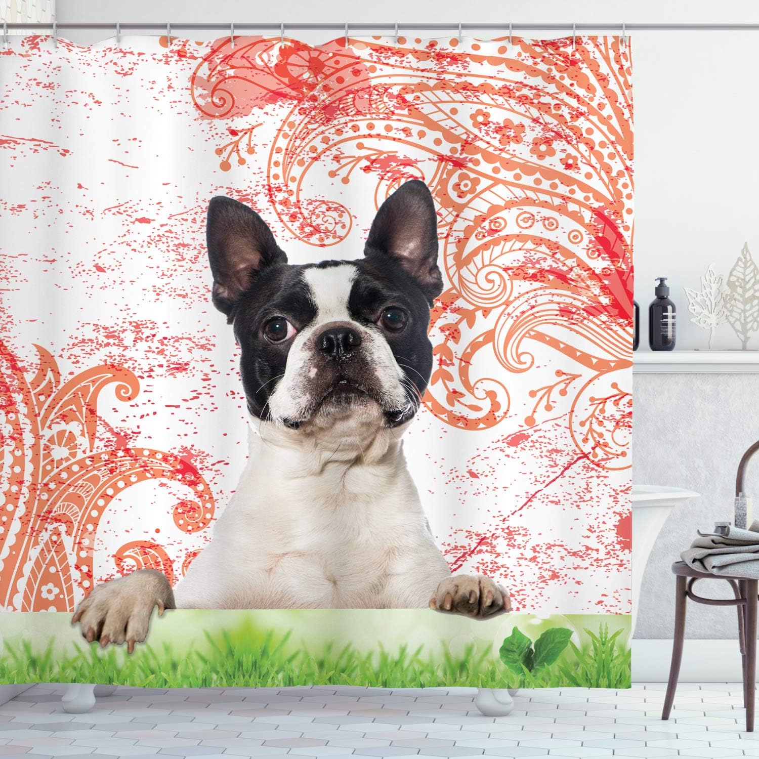 Happy Pet Animal Elements Shower Curtain, Cloth Bathroom Decor
