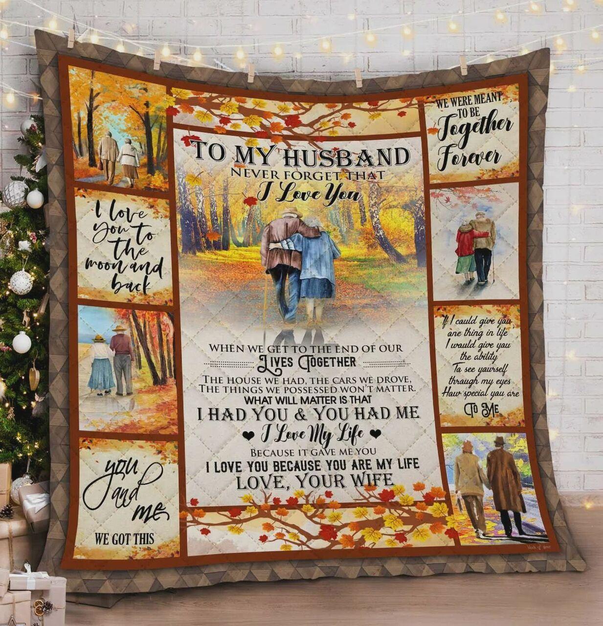 onalized To Myband Quilt Blanket From Wife Never Forget That I Love You Greattomized Blanket G For Birthday C Thgiving