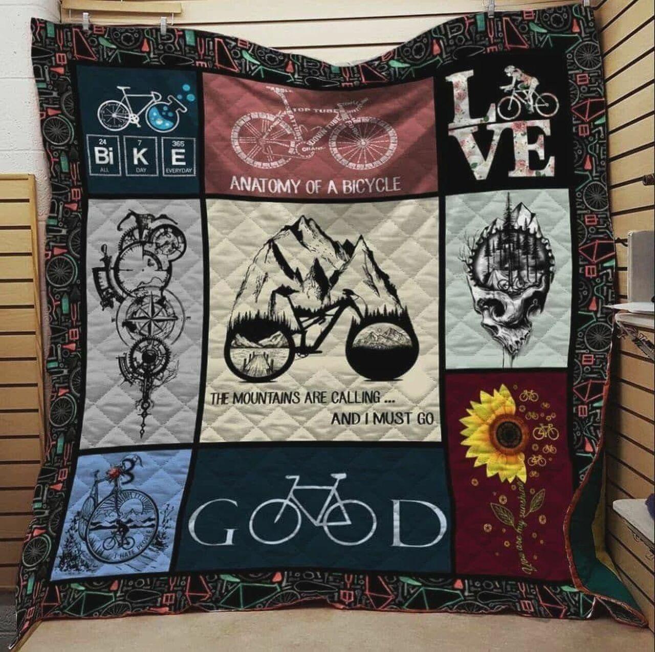 Cycling The Mount Are Calling And It Go Quilt Blanket Greattomized Blanket G For Birthday C Thgiving