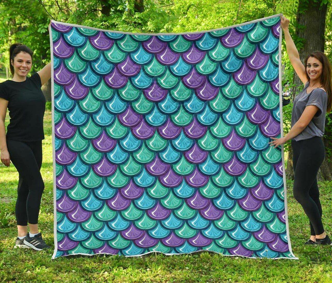 Teal Mermac Cl17100592Mdq Quilt Blanket