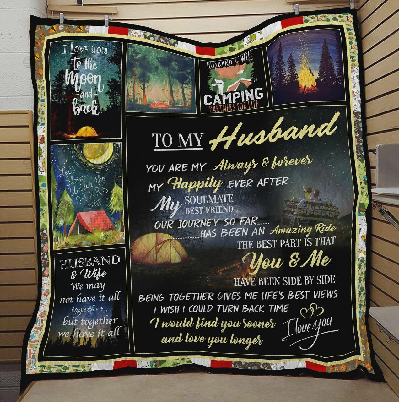 onalized Camping To Myband Quilt Blanket I Would Find Yooner And Love You Longer Greattomized Blanket G For Birthday C Thgiving